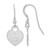 Image of Sterling Silver Rhodium-plated NHL LogoArt Edmonton Oilers Heart Dangle Earrings