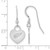 Image of Sterling Silver Rhodium-plated NHL LogoArt Detroit Red Wings Heart Dangle Earrings
