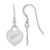 Image of Sterling Silver Rhodium-plated NHL LogoArt Detroit Red Wings Heart Dangle Earrings