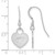 Sterling Silver Rhodium-plated NHL LogoArt Minnesota Wild Heart Dangle Earrings