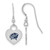 Sterling Silver Rhodium-plated NHL LogoArt Columbus Blue Jackets Enamel Heart Dangle Earrings