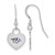 Image of Sterling Silver Rhodium-plated NHL LogoArt Nashville Predators Enamel Heart Dangle Earrings