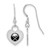 Image of Sterling Silver Rhodium-plated NHL LogoArt Buffalo Sabres Enamel Heart Dangle Earrings