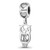 Sterling Silver Rhodium-plated LogoArt Chi Omega Own Charm on Heart Bead Charm