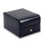 Black Ostrich-like Texture Leather Two Level Mirrored Velour Lining Jewelry Box (Gifts)