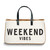 Image of WEEKEND VIBES Cotton Canvas Tote with Leather Handles (Gifts)