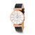 Image of Ladies Charles Hubert Pink-Plated Stainless Steel White Dial Watch