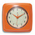 Orange Retro Style 9.5 Square Wall Clock