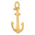 10K Yellow Gold 3-D Polished Anchor Charm