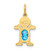 14K Yellow Gold Boy 6x4 Oval Genuine Blue Topaz-December Charm