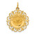 14K Yellow Gold Polished and Satin Spanish Communion Cup Medal Charm