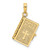 14K Yellow Gold 3-D Moveable Pages Holy Bible w/ Lords Prayer Pendant