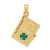 Image of 14K Yellow Gold 3-D Moveable Enameled AN IRISH PRAYER Book w/Clover Pendant