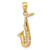 Image of 10K Yellow Gold 3-D Saxophone Pendant