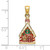 Image of 14K Yellow Gold 3-D Enamel Gingerbread House Pendant