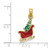 Image of 14K Yellow Gold 3-D Enamel Sleigh w/Christmas Tree Pendant
