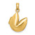 14K Yellow Gold 3-D Opens Fortune Cookie Pendant