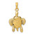 14K Yellow Gold 3-D Sea Turtle with Moveable Head and Legs Pendant