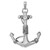 Sterling Silver Rhodium-Plated Polished Anchor Pendant