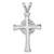 Sterling Silver Rhodium-Plated Polished and Brushed Sand Dollar Cross Pendant