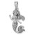 Image of Sterling Silver Rhodium-Plated Antiqued Mermaid Pendant