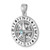 Sterling Silver Rhodium-Plated Polished Moveable Crystal Compass Pendant