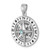 Image of Sterling Silver Rhodium-Plated Polished Moveable Crystal Compass Pendant