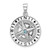 Image of Sterling Silver Rhodium-Plated Polished Moveable Crystal Compass Pendant