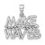 Image of Sterling Silver Rhodium-Plated Polished Make Waves with Crystal Pendant