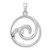 Image of Sterling Silver Rhodium-Plated Polished and Brushed Double Wave Pendant