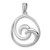 Image of Sterling Silver Rhodium-Plated Polished and Brushed Double Wave Pendant