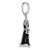 De-Ani Sterling Silver Rhodium-Plated 3D Enameled Black Dress and Shoe Pendant