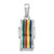 Image of De-Ani Sterling Silver Rhodium-Plated 3D Moveable Enameled Beach Chair Pendant