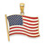10K Yellow Gold w/ Enamel American Flag Pendant