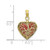Image of 10K Yellow Gold 3-D Reversible Heart Opens Pendant