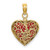 Image of 10K Yellow Gold 3-D Reversible Heart Opens Pendant