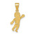 Image of 14K Yellow Gold Boy Waving with Heart on Pocket Pendant