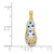 Image of 14K Yellow Gold 3D Enamel Shell On Blue Polka-Dot Flip-Flop Pendant