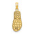 Image of 14K Yellow Gold 3D Enamel Shell On Blue Polka-Dot Flip-Flop Pendant