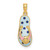 Image of 14K Yellow Gold 3D Enamel Shell On Blue Polka-Dot Flip-Flop Pendant