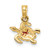 14K Yellow Gold Textured and Enameled Sea Turtle Pendant K6751