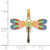 Image of 14K Yellow Gold Multi Color Enamel Dragonfly Pendant K6985