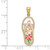 Image of 14K Yellow Gold Multi Color Enamel Flower Flip-Flop Pendant