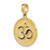 Image of 14K Yellow Gold Enameled Om w/Lotus Flower on Reverse Pendant