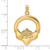 14K Yellow Gold Polished Large Claddagh Heart Pendant