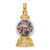 14K Yellow Gold 3-D Moveable Gumball Machine Glass Pendant