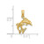 Image of 14K Yellow Gold Polished 2-D Mini Double Dolphins Pendant