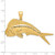 14K Yellow Gold 2-D Female Dorado (Mahi-Mahi) Pendant