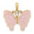 Image of 14K Yellow Gold Lavender Enameled Butterfly Pendant