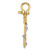 14K Two-tone Gold 3-D Textured Anchor w/Rope w/Shackle Bail Pendant